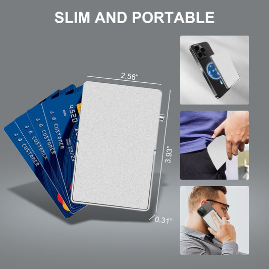 RFID Blocking Wallet Minimalist Slim Card Holder for Magsafe with Adjustable Stand, Metal Pop Up Magnetic Wallet  for Men TOYFID-0