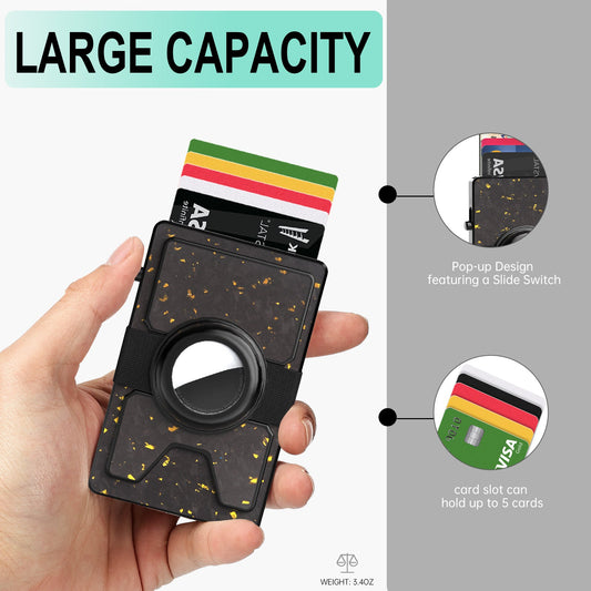 TOYFID Best Pop Up RFID Mens Wallet forged Carbon Fiber Minimalist Amazon to Protect Credit Cards-0
