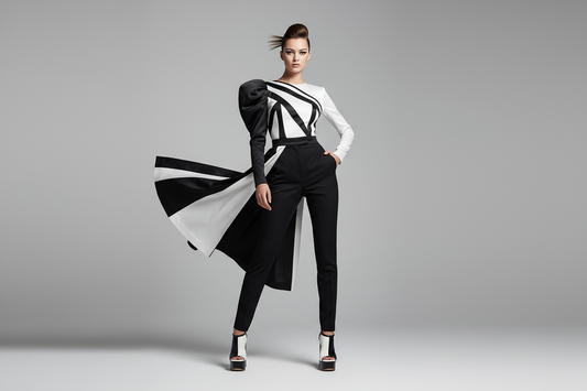 Black and White Top female model