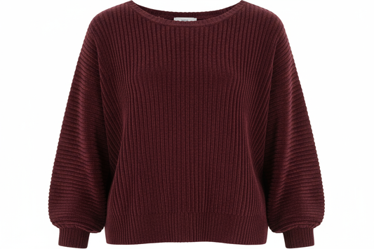 Burgundy Ribbed Top