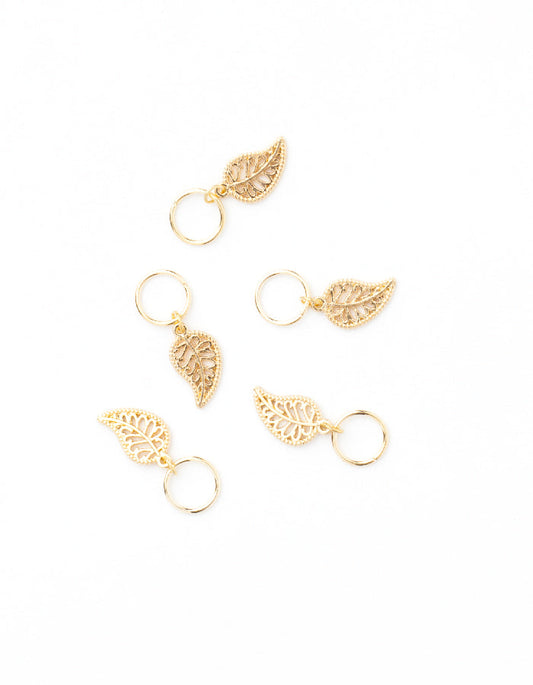Hajékszer hair ring with pendant LEAF AFROline (5pcs)-0