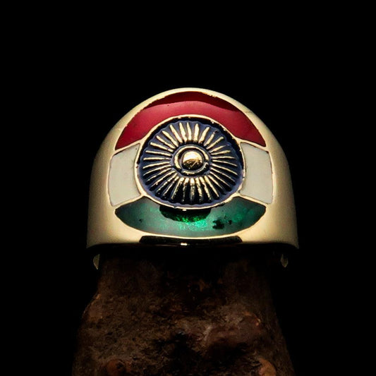 Perfectly crafted Men's National Flag Ring India - solid Brass-0