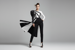 Black and White Top female model