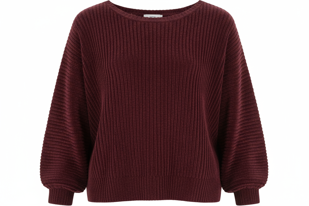 Burgundy Ribbed Top